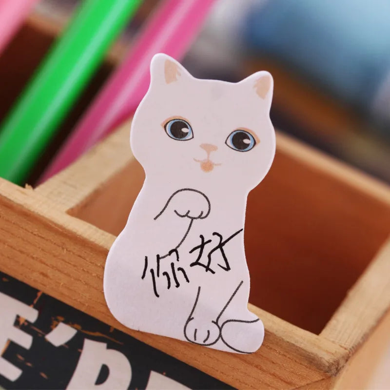 Pretty Kawaii Kitty Sticky Notes Sticker Cute Kitten Notepad Memo Pad Post Office School Stationery Supply Cat Funny Gift Dog