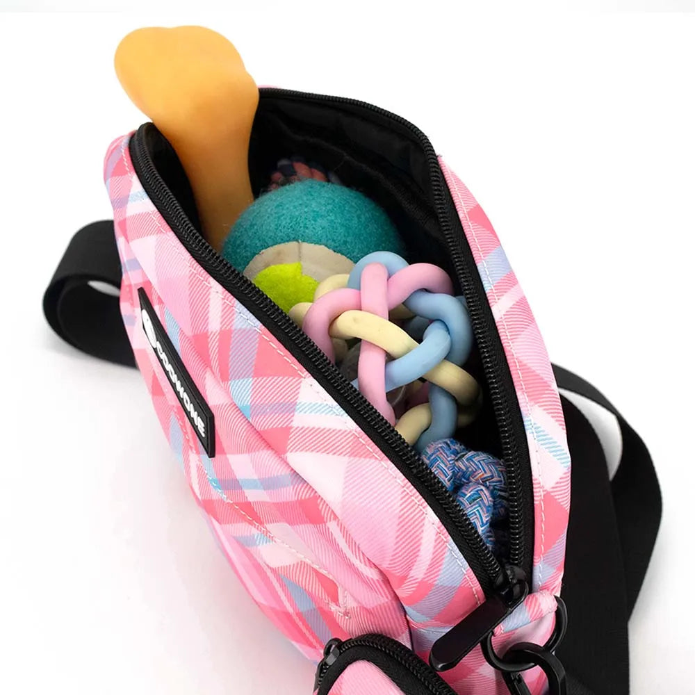 Dog Treat Pouch Waterproof Pet Training Treat Pouch Built-in Poop Bag Dispenser with Adjustable Shoulder Strap for Training