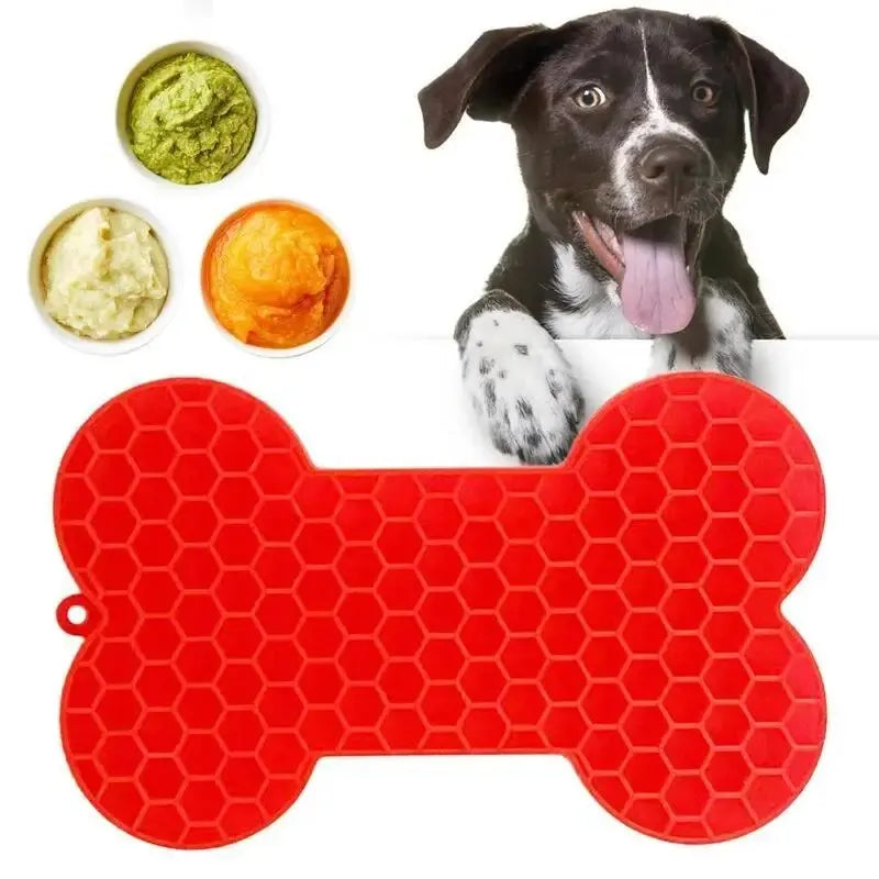 Bone-Shaped Silicone Dog Lick Pad - Relieve Boredom & Anxiety with Delicious Treats!