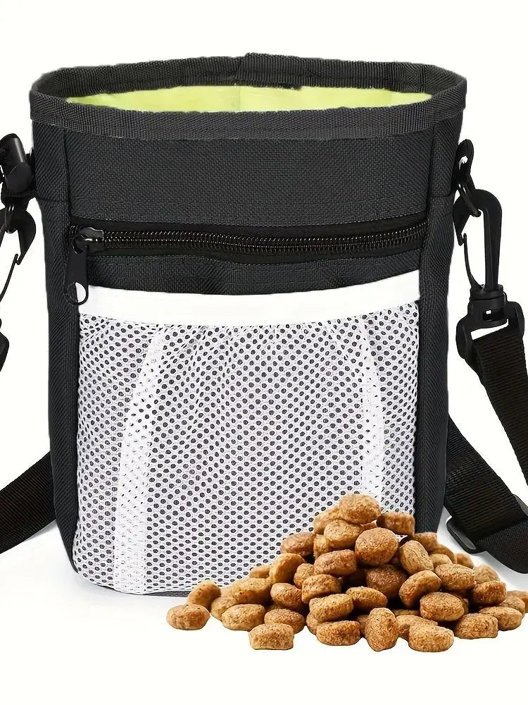 Pets First Dog Treat Training Pouch - Treat Bag for Kibble, Food, Toys, Accessories with Built-in Poop Bag Dispenser - Holder