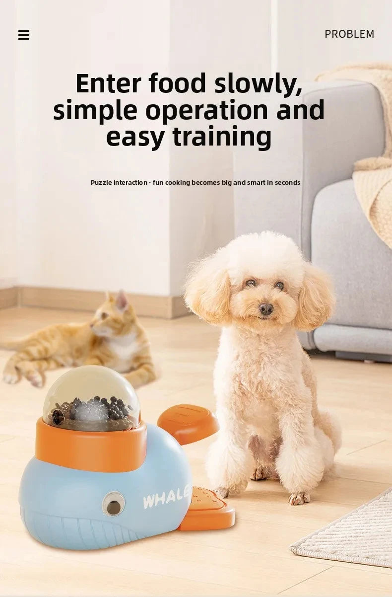 Dog Cat Treats Dispenser Toy Anti-Slip Slow Puzzle Interactive Treat Dispenser Automatic Feeder Toys for Pet Training Supplies
