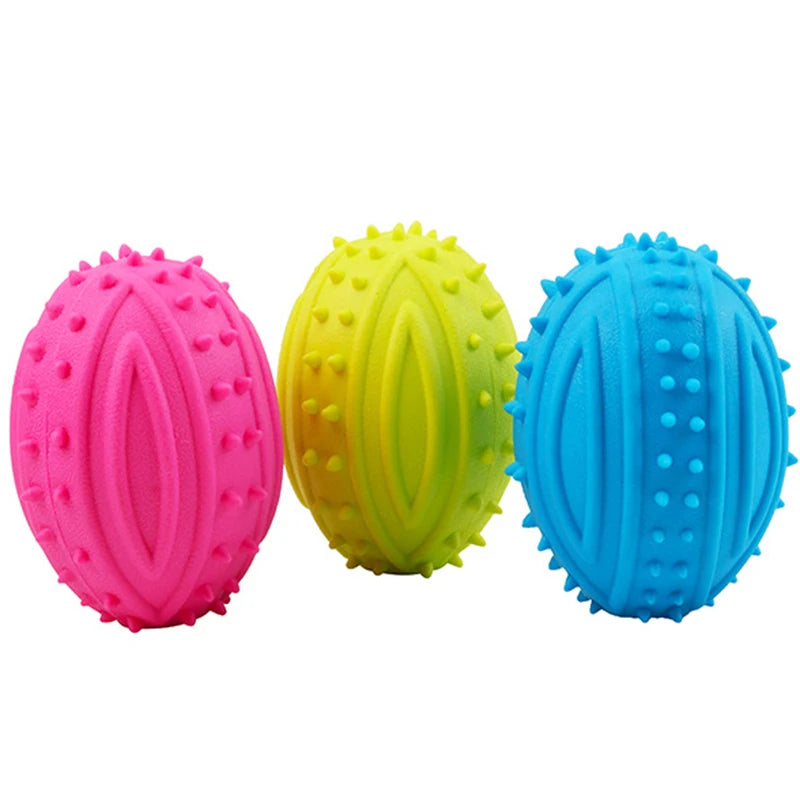 Pet Small Dog Treats Rugby Puppy Interactive Toy Ball Cat Toy for Large Dog Chew Hedgehog Toy Tooth Cleaning Bite Ball
