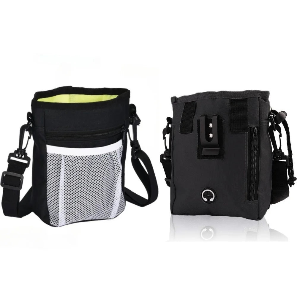 Pets First Dog Treat Training Pouch - Treat Bag for Kibble, Food, Toys, Accessories with Built-in Poop Bag Dispenser - Holder