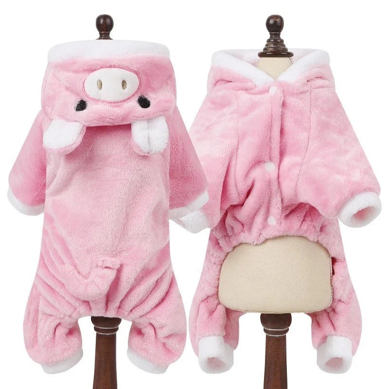 Halloween Pet Dog Clothes Soft Warm Fleece Dogs Jumpsuits Pet Clothing For Small Dogs Puppy Cats Hoodies Yorkshire Costume Coats