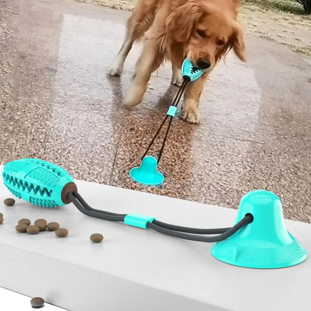 Dog Chew Toys for Aggressive Chewers Interactive Dog Suction Cup Toy Teething Rope Toy Dog Puzzle Treat Food Dispensing Ball Toy
