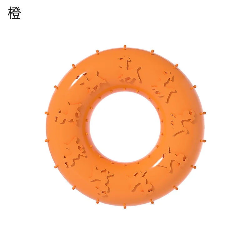Dog Chew Toys for Cleaning Teeth Pink Soft Rubber Bone Funny Ball Interactive Donut Treat for Small Medium Dogs Pet Gifts