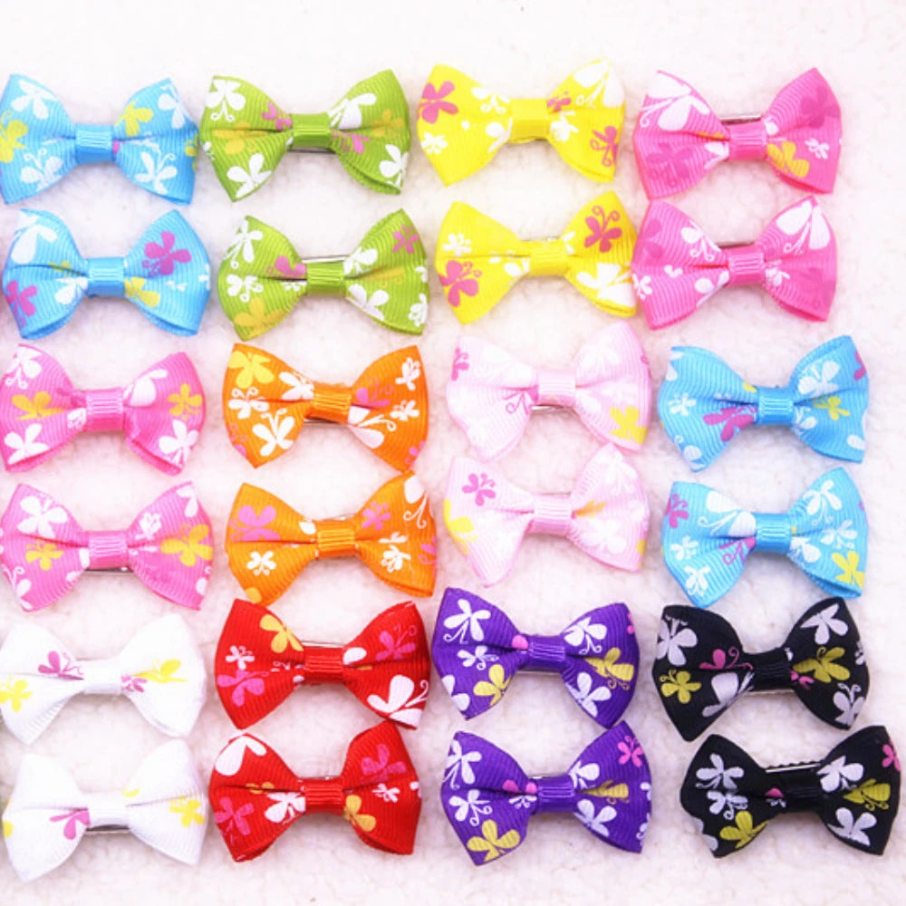 10/20/30pcs New 20 Styles Pet Dog Grooming Accessories Products Hand-made Small Dog Hair Bows Cat Hair Clips Boutique Wholesale