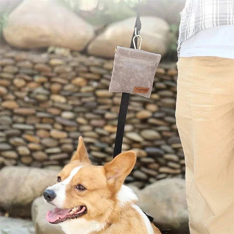 Walking Dog Snack Pocket with Carabiner Hands Free Pet Treat Bag Waist Pack Storage Pouch Dog Puppy Training Bag Food Reward