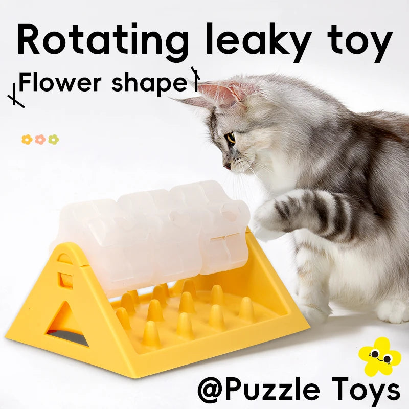 Pet Slow Feeder Dog Puzzle Feeder Treat Dispensing Toy for Dogs cats Training Interactive Rotating Food Toys Fun Pet Supplies