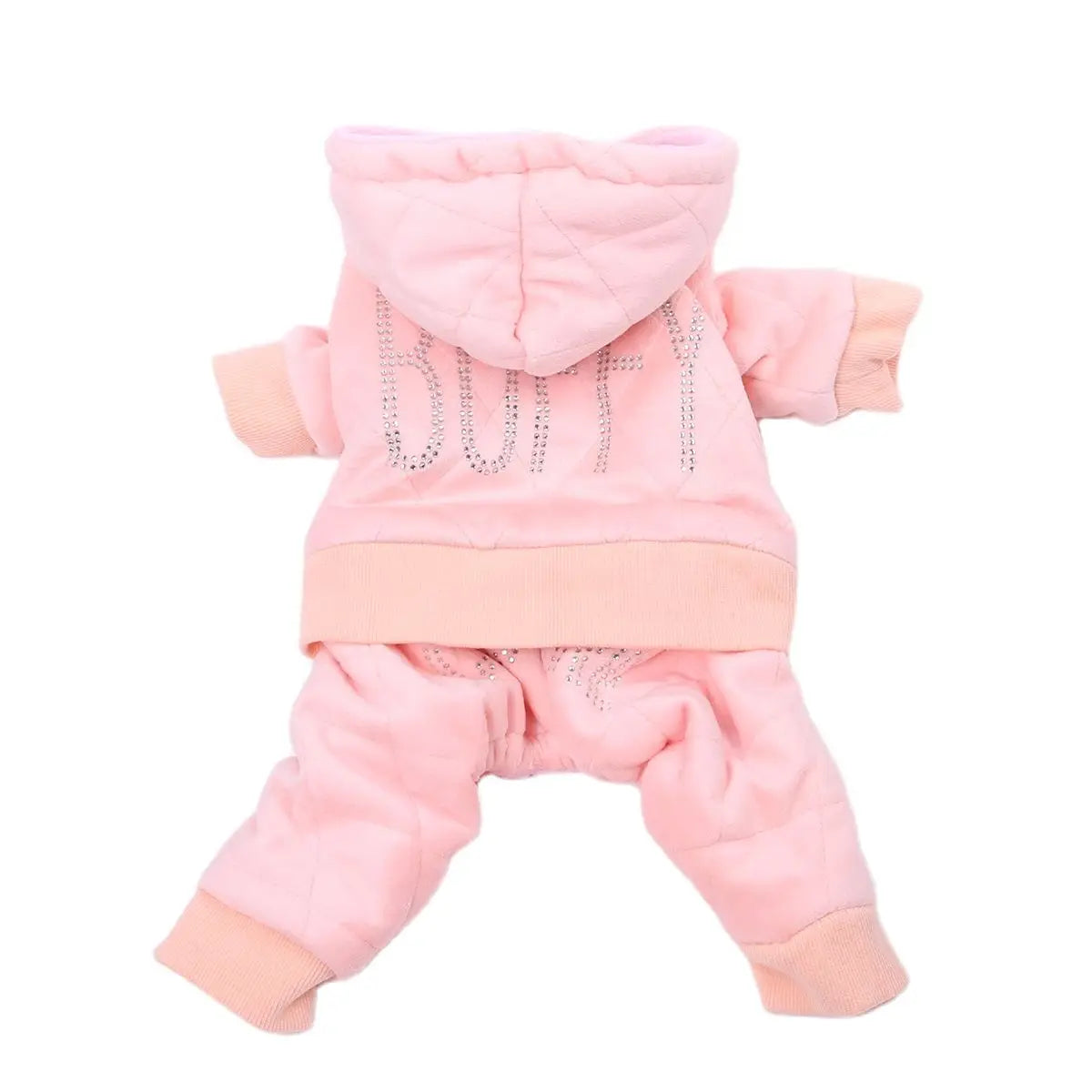 Dog Cat Velvet Coat Jacket Dress Rhinestones Design Cat Puppy Fleece Hoodie Jumpsuit Winter Warm Clothing Outfit