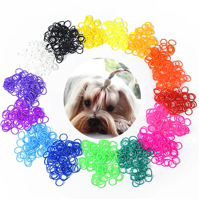 Colorful Pet Grooming Rubber Band Dog Headwear Dog Teddy DIY Hair Bows Grooming Hairpin Hair Accessories