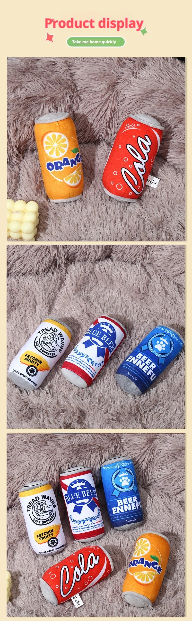 Relieve boredom and self-help. Plush dog toys bite plush cans and sound pet products