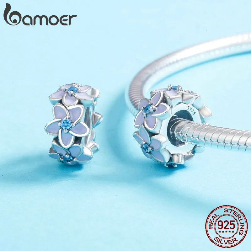 BAMOER Authentic 925 Sterling Silver Dog Animal Footprint Cat Heart LOVE Spacer Charm Fit Bracelet DIY Original SCC594