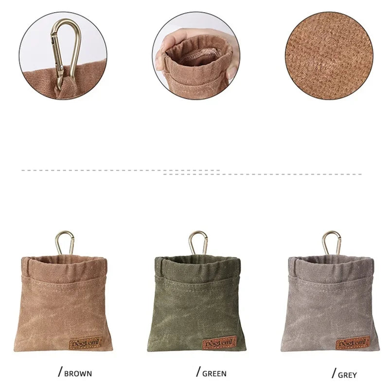 Walking Dog Snack Pocket with Carabiner Hands Free Pet Treat Bag Waist Pack Storage Pouch Dog Puppy Training Bag Food Reward