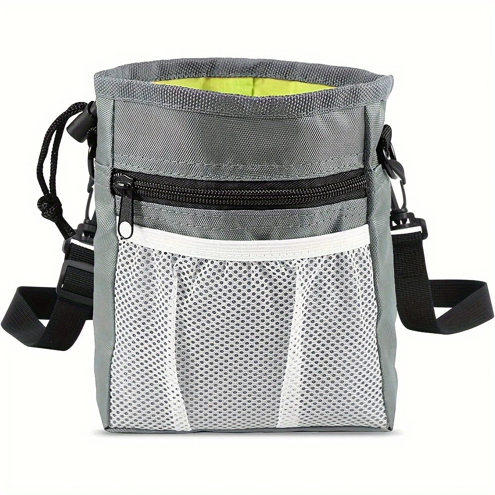 Pets First Dog Treat Training Pouch - Treat Bag for Kibble, Food, Toys, Accessories with Built-in Poop Bag Dispenser - Holder