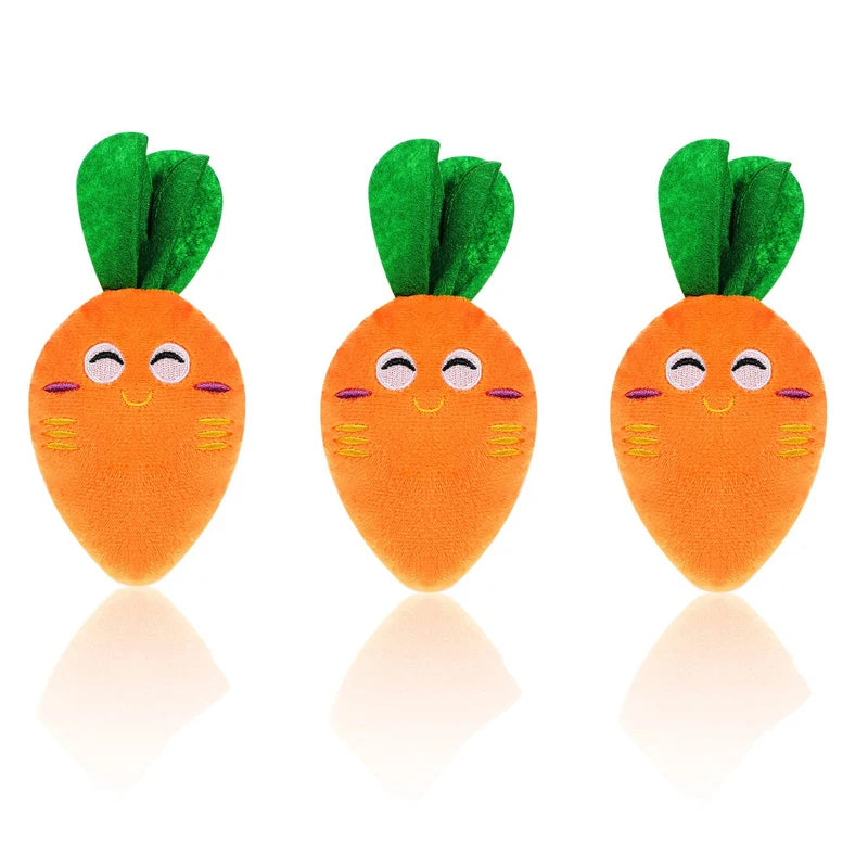 Dog Squeaky Carrot Dog Toys Plush Stuffed Soft Puppy Chew Toys Interactive Pet Supplies for Small Medium Dogs Dental Care