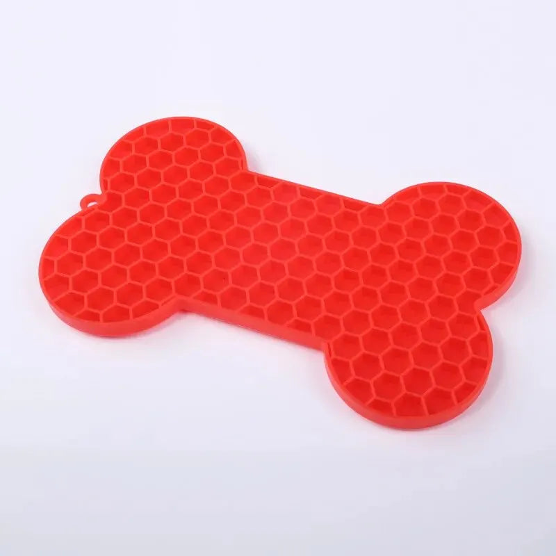 Bone-Shaped Silicone Dog Lick Pad - Relieve Boredom & Anxiety with Delicious Treats!