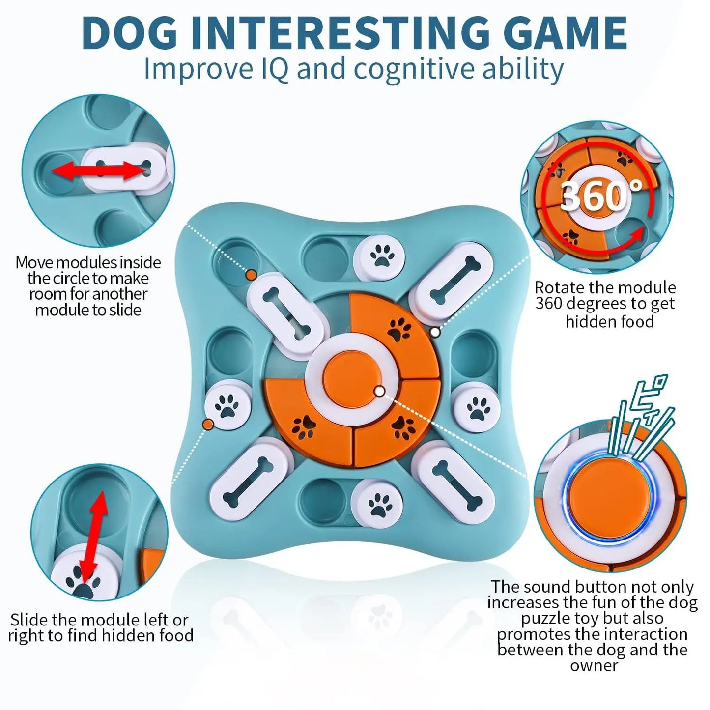 Dog Puzzle Toys for IQ Training & Mental Enrichment, Interactive Dog Toys for Large Medium Small Dogs,Dog Treat Puzzle Dispensin