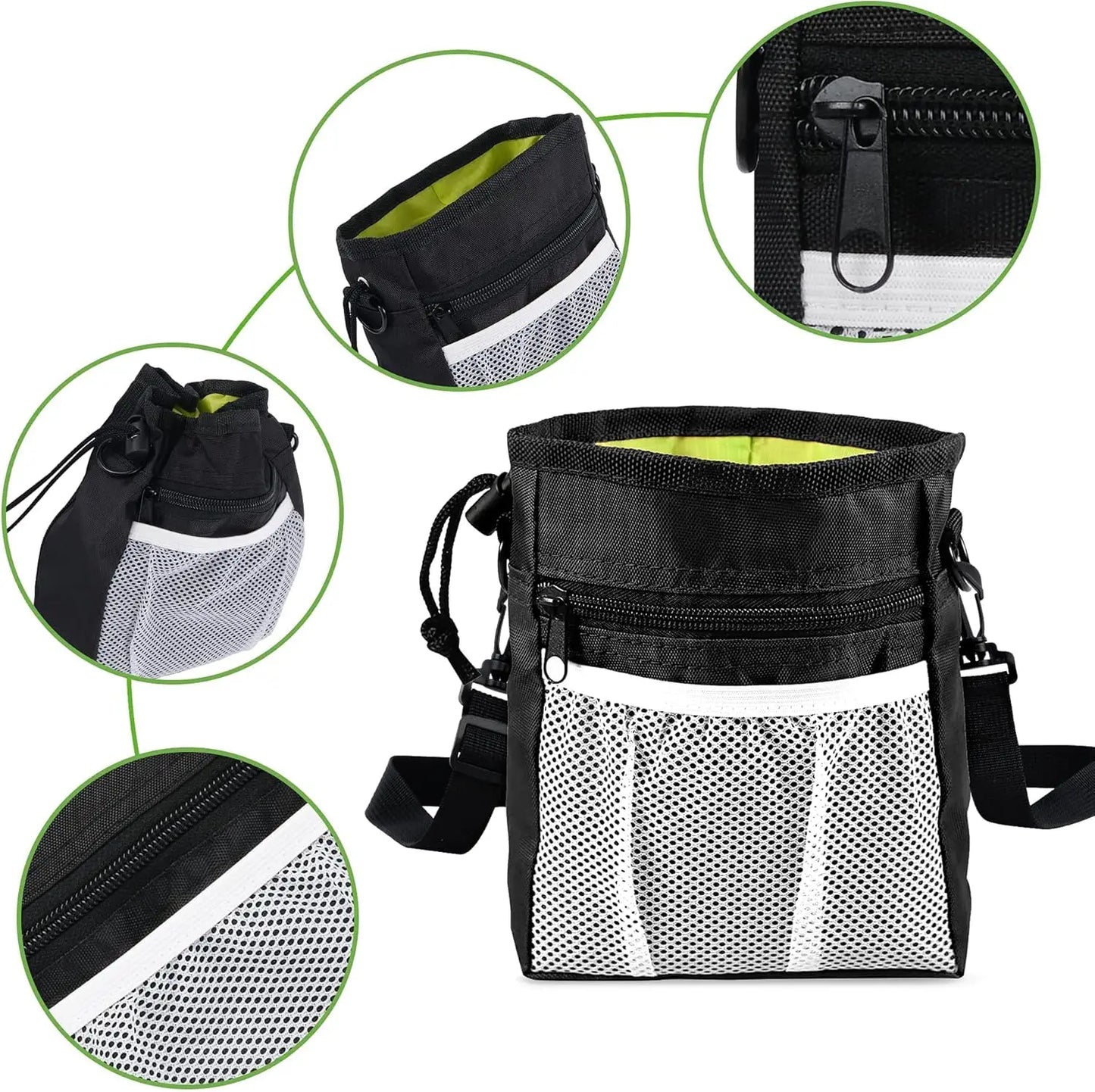 Pets First Dog Treat Training Pouch - Treat Bag for Kibble, Food, Toys, Accessories with Built-in Poop Bag Dispenser - Holder
