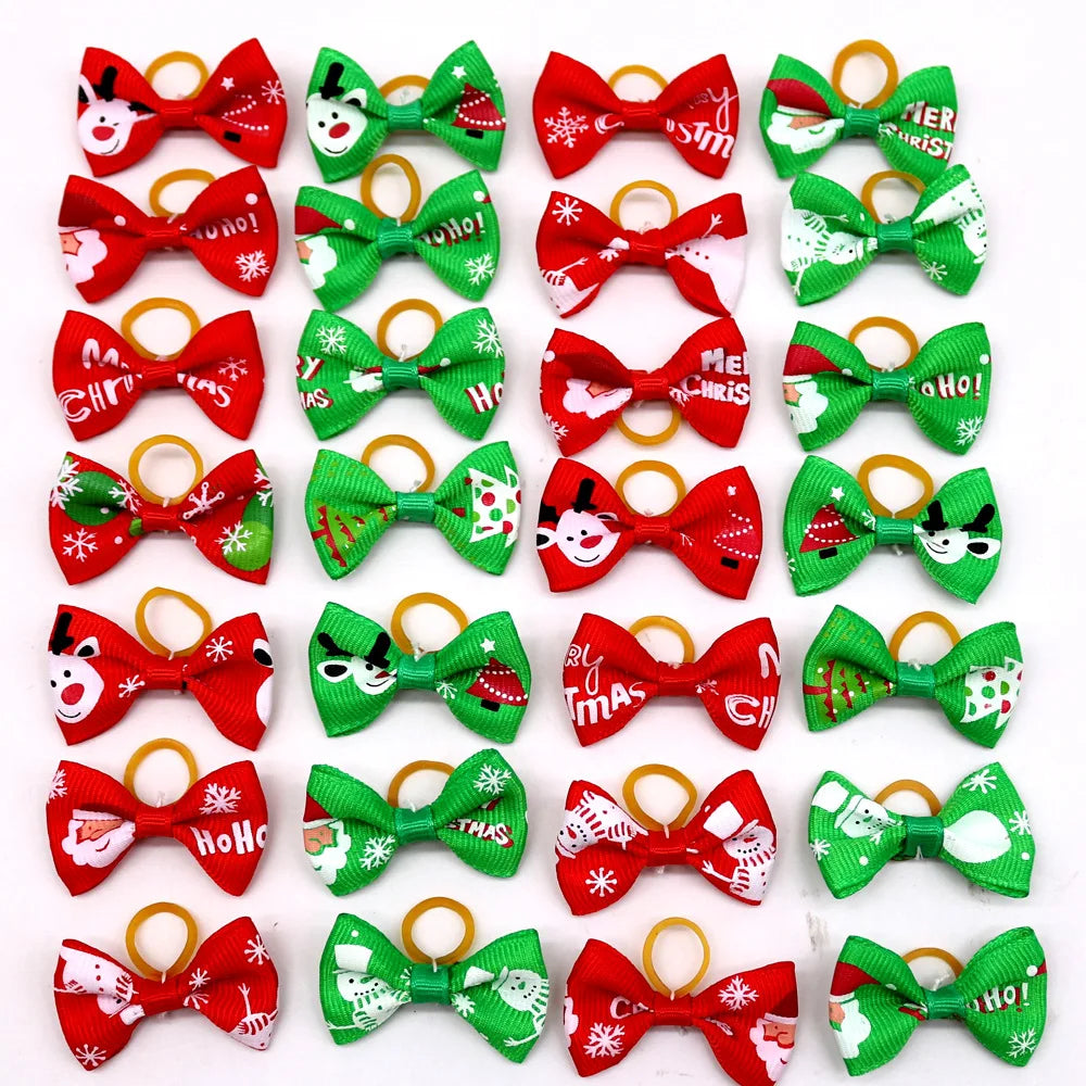 10/20/30pcs Dog Grooming Bows mix 30colours Cat dog Hair Bows Small Pog Grooming Accessories Dog Hair Rubber Bands Pet Supplier