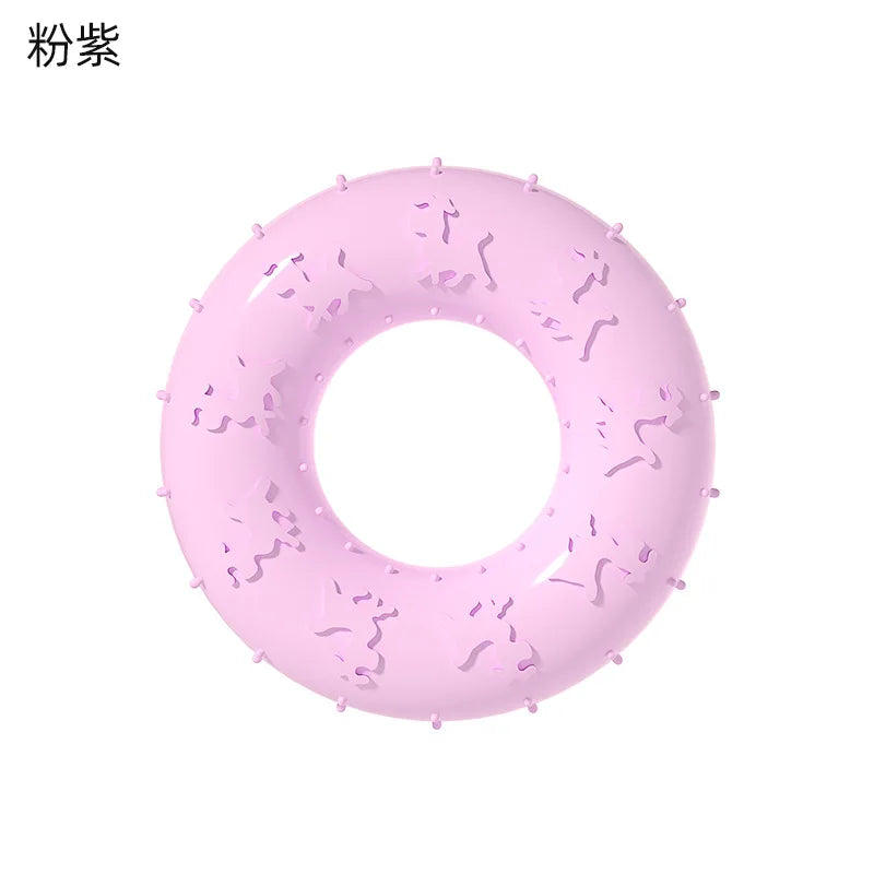 Dog Chew Toys for Cleaning Teeth Pink Soft Rubber Bone Funny Ball Interactive Donut Treat for Small Medium Dogs Pet Gifts