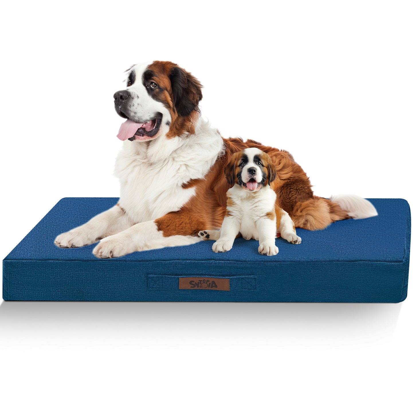 Cooling Dog Crate Bed - Indestructible Orthopedic High Quality Dog Bed for Large Dogs, Removable Washable Cover, Chew Proof, Suitable for Dogs, Navy Blue-Christmas Dog Stuff Clearance