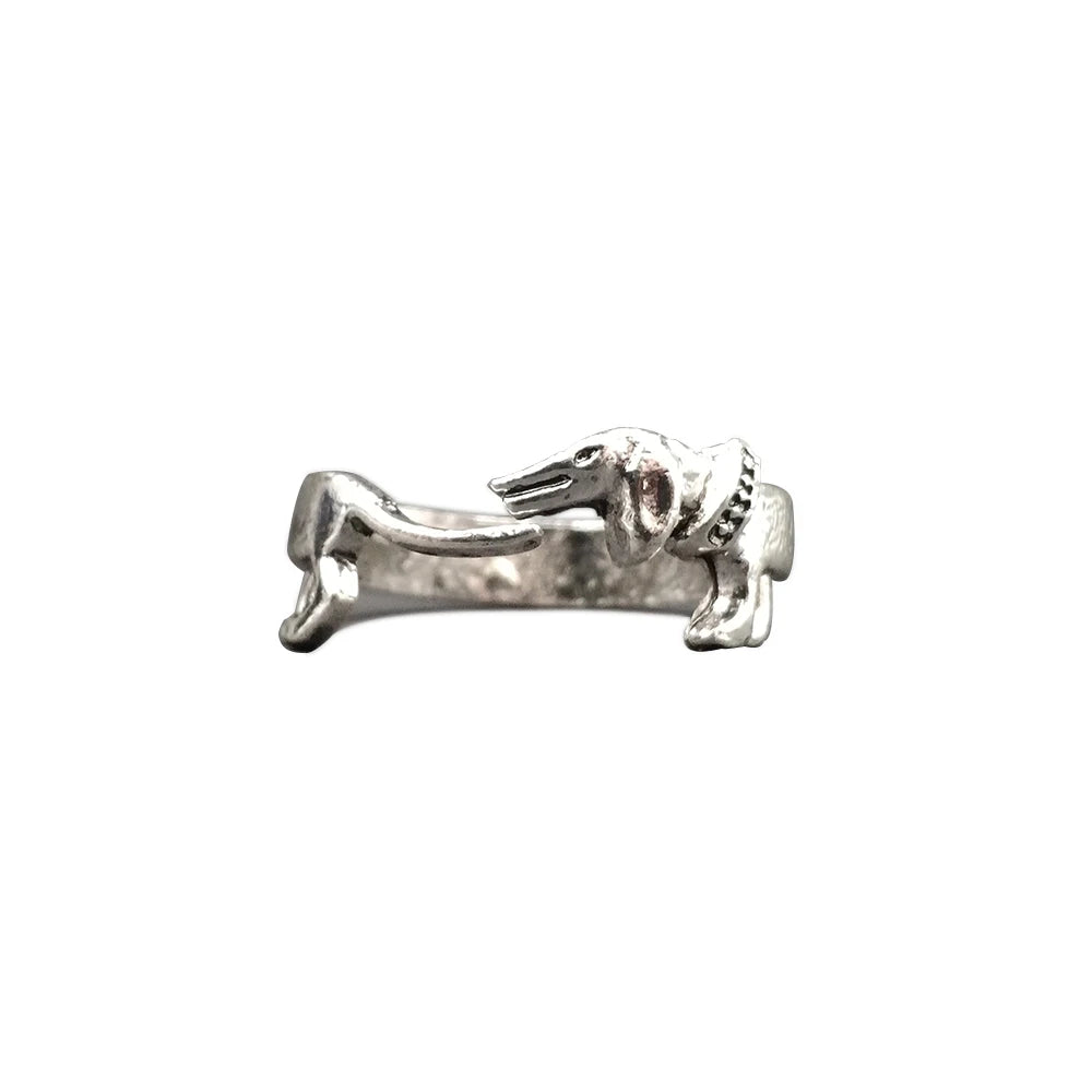 G.SKY R12 Dachshund Adjustable Ring Free Size Animal Dog Jewelry for Pet Lovers