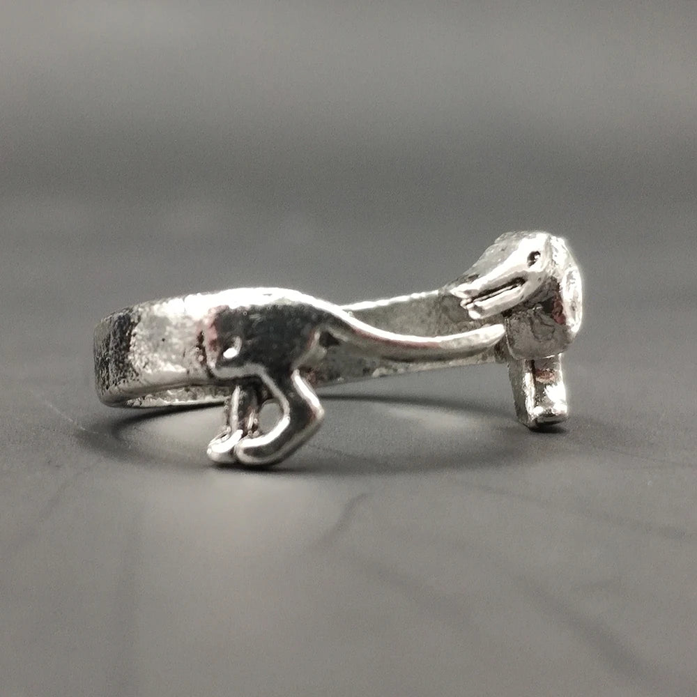 G.SKY R12 Dachshund Adjustable Ring Free Size Animal Dog Jewelry for Pet Lovers