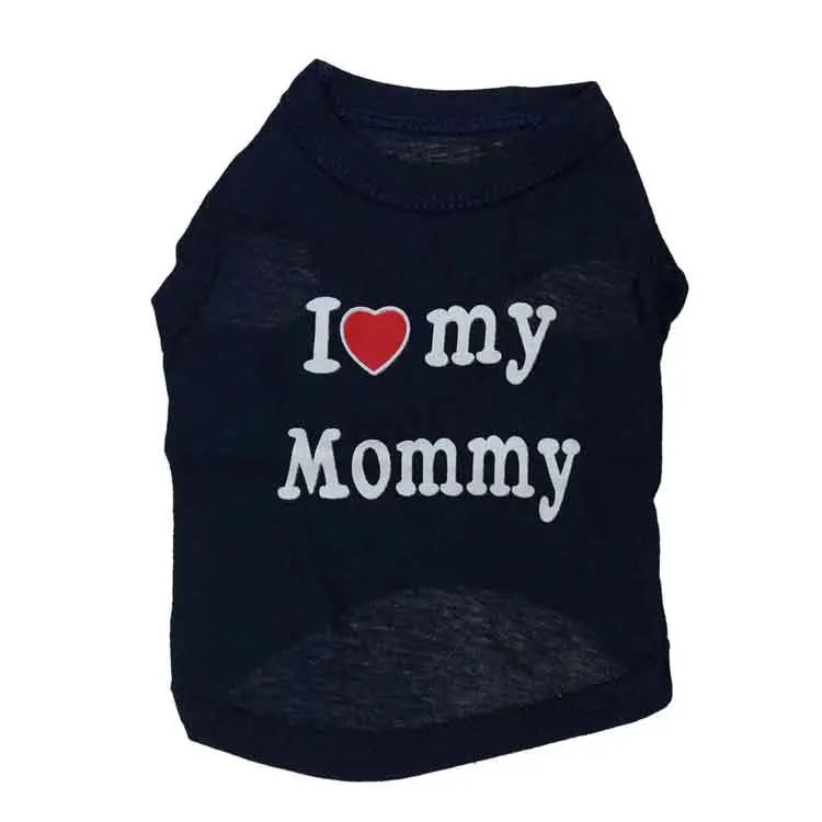 Love Cat Clothes Cotton Pet T Shirts Clothing For Cats Kittens Vest Small Dog Clothes Mommy Daddy Vest  Gatos Pet Clothing 35S1