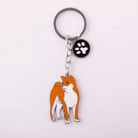Japanese Akita DIY pendant key chains for men women dog charm bag keychain car key ring Fashion Gifts Accessories