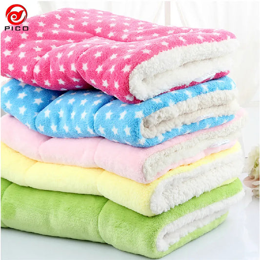 100*70cm Winter Lovely Pet Cushion dog Mat Warm Star Print Puppy Fleece Mattress small dogs Blanket Bed Cat Pad ZL289-1