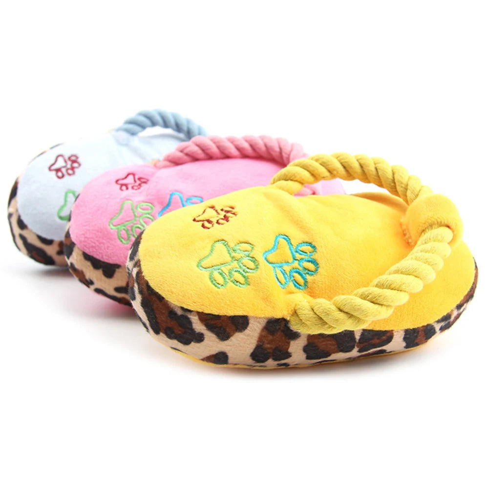 Funny Pet Dog Toys Plush Slippers Bite Chicken Leg Shoe Shape  Small And Medium-Sized Dog Outdoor Training Cat Relieve Anxiety