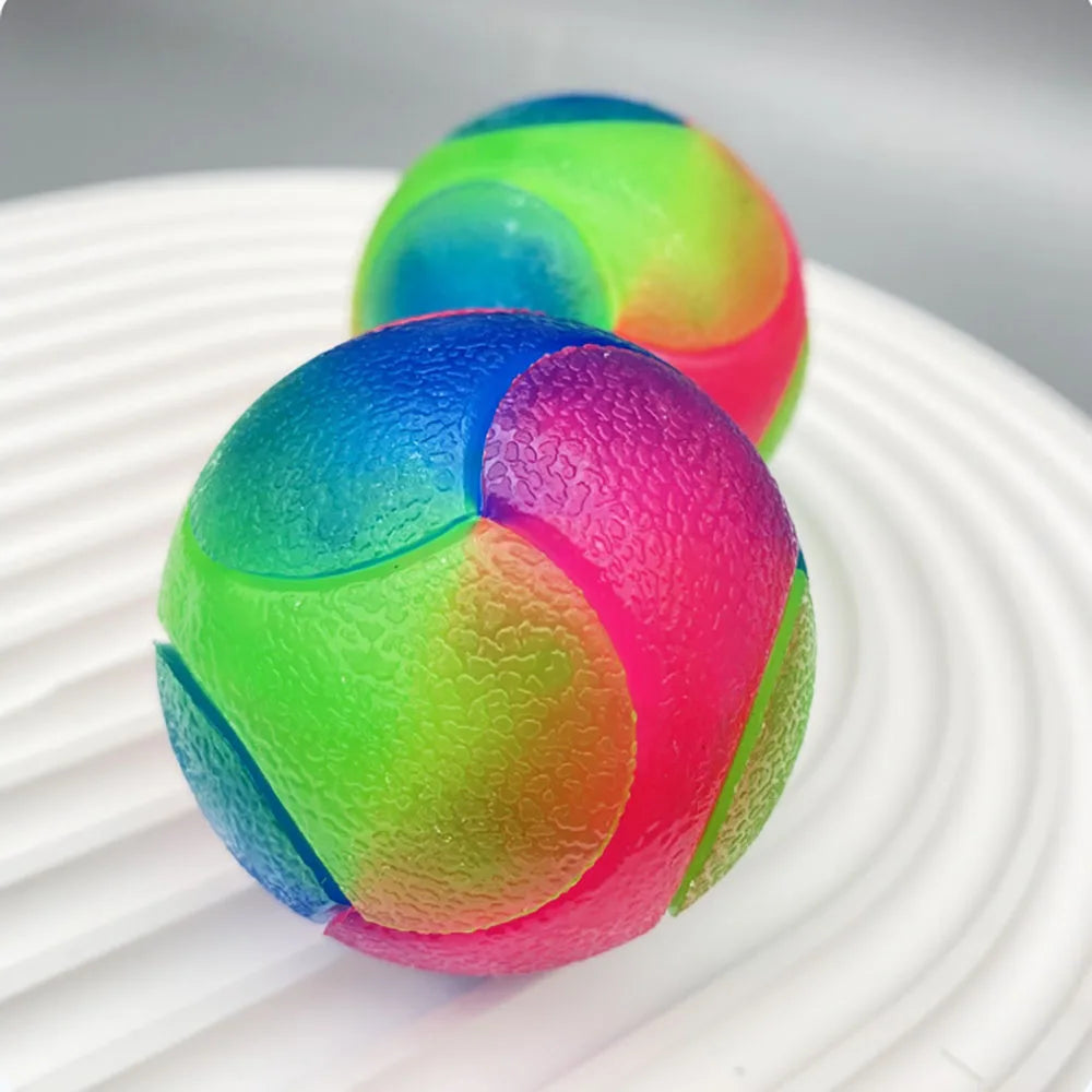 LED Glowing Ball for Dogs, Flashing Glow in the Dark, Elastic Ball Toy, Interactive Toys for Puppy, Chewing Molar Balls