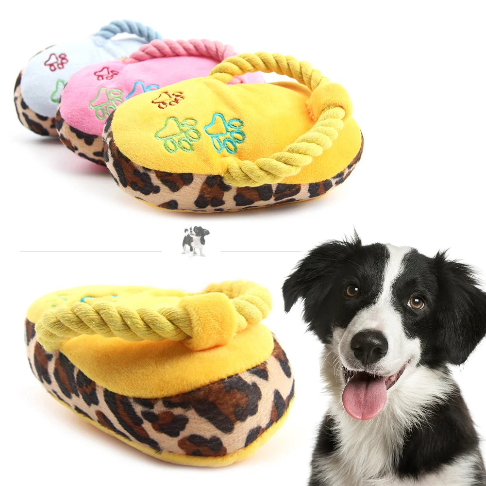 Funny Pet Dog Toys Plush Slippers Bite Chicken Leg Shoe Shape  Small And Medium-Sized Dog Outdoor Training Cat Relieve Anxiety