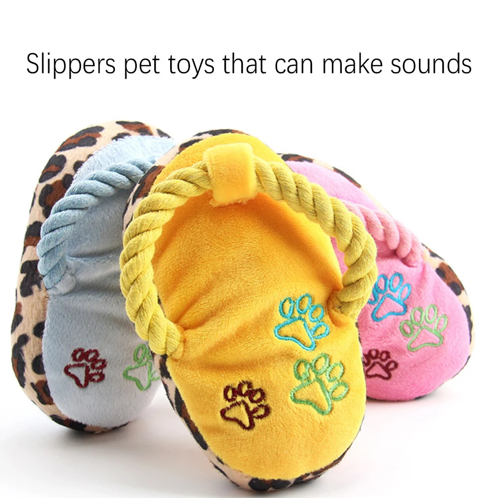 Funny Pet Dog Toys Plush Slippers Bite Chicken Leg Shoe Shape  Small And Medium-Sized Dog Outdoor Training Cat Relieve Anxiety