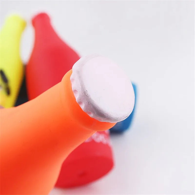 New Dog Toys Silicone Beer Bottle Brother Dog Pattern Puppy Pet Play Chew Squeaky Toys for Dogs Cats Pets Supplies