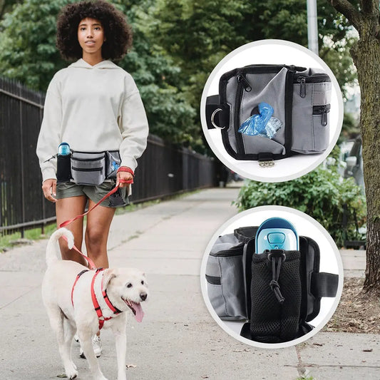 Dog Treat Bag for Training Outdoor Dog Treat Pouch Training Feeding Bag Multi-use Waist Bag Pet Trainer Prizes Holder Waist Bag
