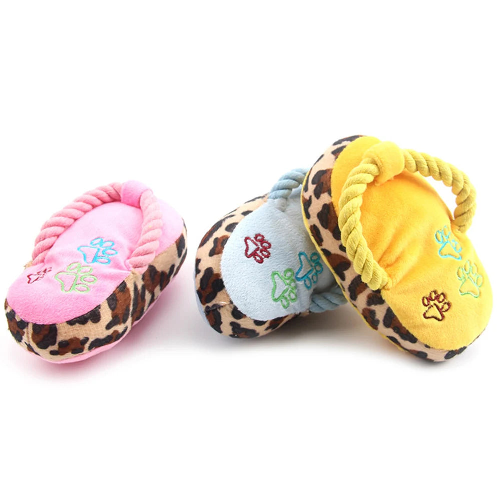 Funny Pet Dog Toys Plush Slippers Bite Chicken Leg Shoe Shape  Small And Medium-Sized Dog Outdoor Training Cat Relieve Anxiety