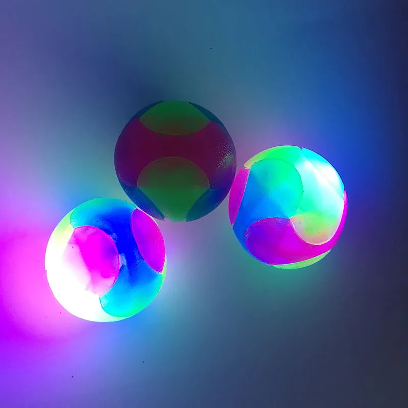 LED Glowing Ball for Dogs, Flashing Glow in the Dark, Elastic Ball Toy, Interactive Toys for Puppy, Chewing Molar Balls